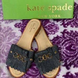 Kate Spade Brie Denim Slide Sandals Size 7.5